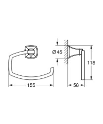 Grohe Grandera Tuvalet Kağıtlığı - 40908000 - 3