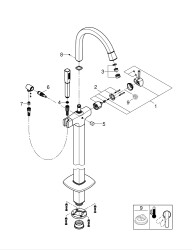 Grohe Grandera Yerden Küvet Bataryası - 24375000 - 2