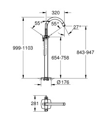 Grohe Grandera Yerden Küvet Bataryası - 24375000 - 4