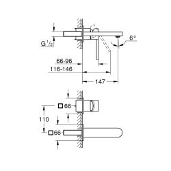 Grohe Grohe Plus İki Delikli Lavabo Bataryası M-Boyut - 29303Al3 - 2
