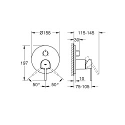 Grohe Grohe Plus Tek Kumandalı 3 Yönlü Banyo Bataryası - 24093003 - 2