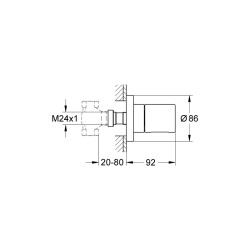 Grohe Grohtherm 3000 Cosmopolitan Ankastre Stop Valf - 19470000 - 2