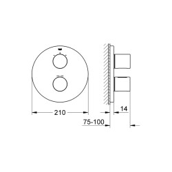 Grohe Grohtherm 3000 Cosmopolitan Termostatik Banyo/Duş Bataryası - 19468BE0 - 2