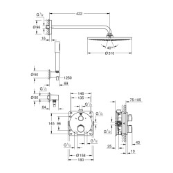 Grohe Grohtherm Rainshower Cosmopolitan 310 Duş Seti - 34731000 - 2