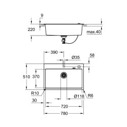 Grohe K700 Kompozit Eviye - 31652Ap0 - 2