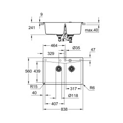 Grohe K700 Kompozit Eviye - 31657At0 - 2