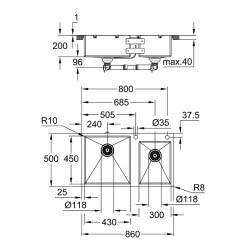 Grohe K700 Paslanmaz Çelik Eviye - 31855SD0 - 2