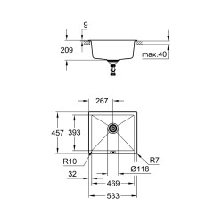 Grohe K700 Tezgahaltı Kompozit Eviye - 31654Ap0 - 2