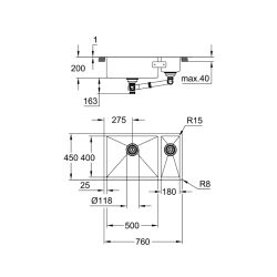Grohe K700 Tezgahaltı Paslanmaz Çelik Eviye - 31575Sd1 - 2