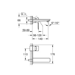 Grohe Lineare İki Delikli Lavabo Bataryası M-Boyut - 19409Dc1 - 2