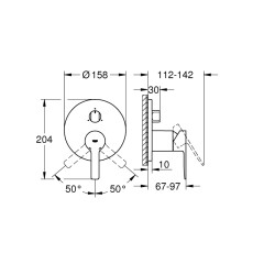 Grohe Lineare Tek Kumandalı 3 Yönlü Banyo Bataryası - 24095Al1 - 2