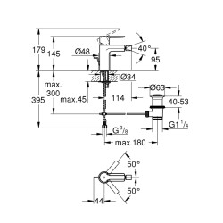 Grohe Lineare Tek Kumandalı Bide Bataryası S-Boyut - 33848001 - 2