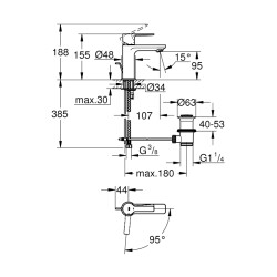 Grohe Lineare Tek Kumandalı Lavabo Bataryası 1/2' Xs-Boyut - 23790001 - 2