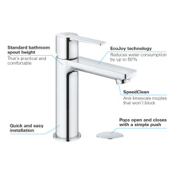 Grohe Lineare Tek Kumandalı Lavabo Bataryası S-Boyut - 23106001 - 3