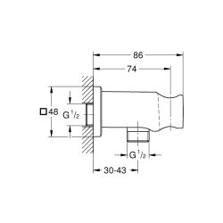 Grohe Rainshower Shower Outlet Elbow 1/2' With Holder - 26659000 - 2