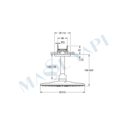 Grohe Rainshower Smartactive 310 Tepe Duşu Seti 142 Mm, 2 Akışlı (22124Kf0) - 4