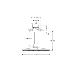 Grohe Rainshower Smartactive 310 Tepe Duşu Seti 142 Mm, 2 Akışlı - 26477Da0 - 2