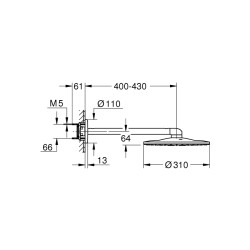 Grohe Rainshower Smartactive 310 Tepe Duşu Seti 430 Mm, 2 Akışlı - 26475Dc0 - 2