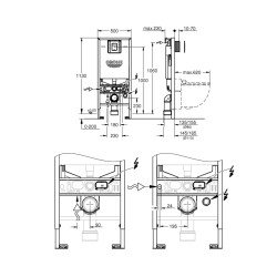 Grohe Rapid Slx 3'Ü 1 Arada Wc Gömme Rezervuar Seti, 1.13 M Montaj Yüksekliği - 39603000 - 2