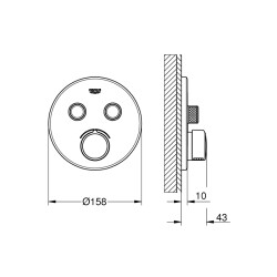 Grohe Smartcontrol Çift Valfli Akış Kontrollü Ankastre Duş Bataryası - 29145000 - 2