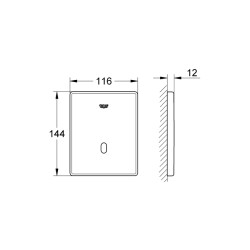 Grohe Tectron Skate Bluetooth Fotoselli Pisuar Kumanda Paneli - 37503000 - 2