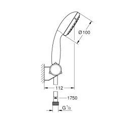 Grohe Tempesta 100 El Duşu Seti 2 Akışlı - 2760110E - 2