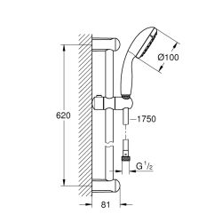 Grohe Tempesta 100 Sürgülü Duş Seti 2 Akışlı - 26803000 - 2