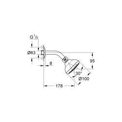 Grohe Tempesta 100 Tepe Duşu Seti 3 Akışlı - 26088001 - 2