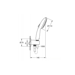 Grohe Tempesta 110 Wall Holder Set 2 Sprays (Rain, Jet) (264062433) - 2