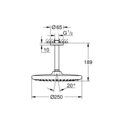 Grohe Tempesta 250 Tepe Duşu Seti 142 Mm, Tek Akışlı (266692430) - 4