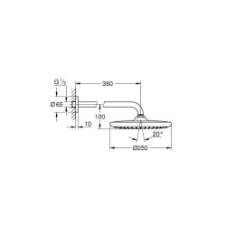 Grohe Tempesta 250 Tepe Duşu Seti 380 Mm, Tek Akışlı (266682430) - 5