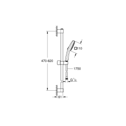 Grohe Tempesta Cube 110 Shower Rail Set 2 Sprays (Rain, Jet) (267482433) - 4