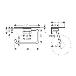 HansGrohe Addstoris Tuvalet Kağıtlığı - 41772340 - 2