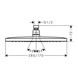 HansGrohe Croma E Tepe Duşu 280 1Jet - 26257000 - 2