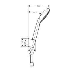 HansGrohe Croma Select E Duş Askı Seti 1 Jet, 125 Cm Duş Hortumu İle - 26424400 - 2