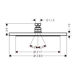 HansGrohe Croma Tepe Duşu 280 1 Jet - 26220000 - 2