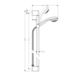 HansGrohe Crometta 85 Duş Seti Mono, 90 Cm Duş Barı İle - 27729000 - 2