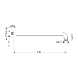 HansGrohe Duş Dirseği 38.9 Cm - 27413000 - 2