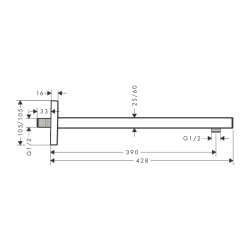 HansGrohe Duş Dirseği Square 38,9 Cm - 27694700 - 2