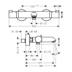 HansGrohe Ecostat Termostatik Banyo Comfort Aplike - 13114140 - 2