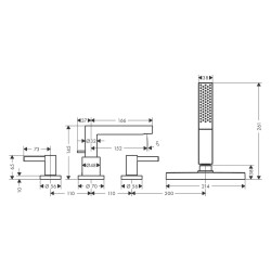 HansGrohe Finoris 4 - Delikli Küvet Kenarı Banyo Bataryası Sbox İle - 76444000 - 2