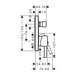 HansGrohe Finoris Tek Kollu Banyo Bataryası Ankastre Montaj - 76415000 - 2