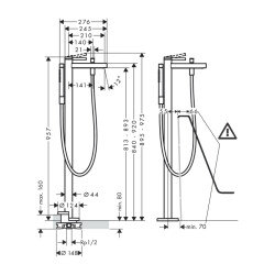 HansGrohe Finoris Tek Kollu Banyo Bataryası Yerden - 76445000 - 2