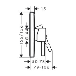 HansGrohe Finoris Tek Kollu Duş Bataryası Ankastre Montaj - 76615700 - 2