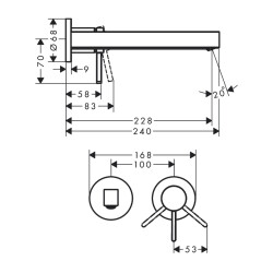 HansGrohe Finoris Tek Kollu Lavabo Bataryası Ankastre Duvara Monte 22,8 Cm Gaga İle - 76050000 - 2