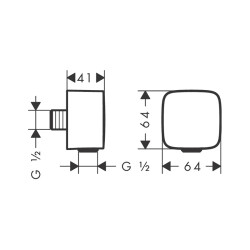 HansGrohe Fixfit Gönye Çıkış Çek Valf İle - 26457140 - 2