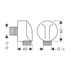 HansGrohe Fixfit Gönye Çıkış Çek Valfsiz E - 27454670 - 2