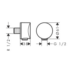 HansGrohe Fixfit Gönye Çıkış S Çek Valf İle - 27456000 - 2