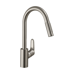 HansGrohe Focus M41 Tek Kollu Eviye Bataryası 240, Çekilebilir El Duşu, 2Jet - 31815800 - 1