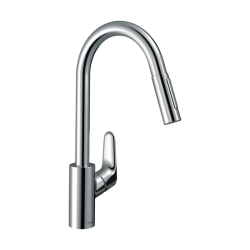 HansGrohe Focus M41 Tek Kollu Eviye Bataryası 240, Çekilebilir El Duşu, 2Jet, Sbox - 73880000 - 1